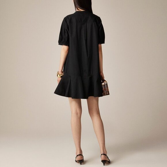 J. Crew Delilah Dress in Cotton Poplin Black - Picture 2 of 4